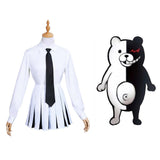 Monokuma Women Uniform Dress Outfit Anime Danganronpa Halloween Carnival Suit Cosplay Costume