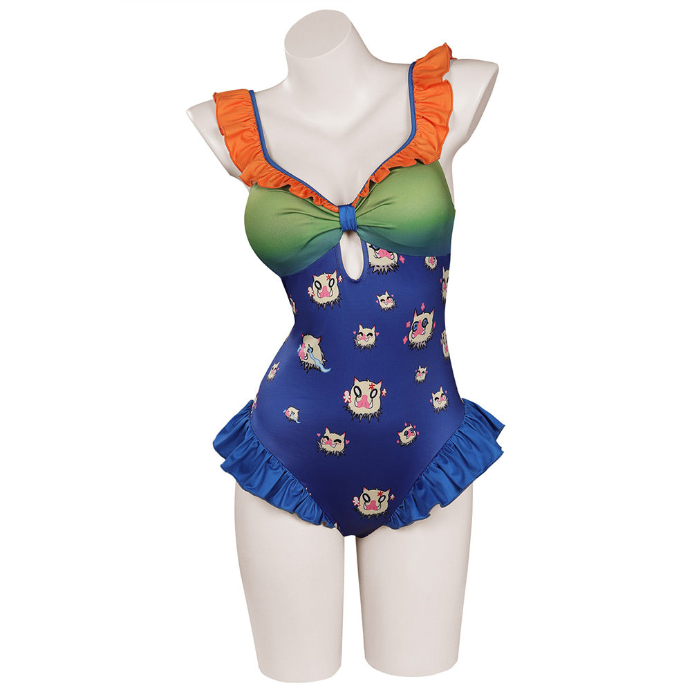 Demon Slayer Hashibira Inosuke Sexy One Piece Swimsuit Halloween