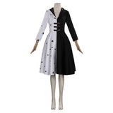 Cruella de Vil Cruella Cosplay Costume Dress Outfits Halloween Carnival Suit