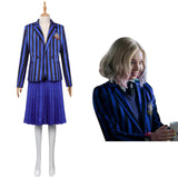 Wednesday Addams Wednesday Cosplay Costume Blue School Uniform Skirt Outfits Halloween Carnival Party Suit