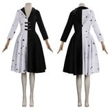 Cruella de Vil Cruella Cosplay Costume Dress Outfits Halloween Carnival Suit