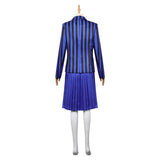 Wednesday Addams Wednesday Cosplay Costume Blue School Uniform Skirt Outfits Halloween Carnival Party Suit