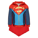 Kids Children Batman and Superman: Battle of the Super Sons-Superman Cosplay Costume Hoodie Outfits Halloween Carnival Suit