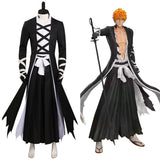 Anime BLEACH - Kurosaki Ichigo Cosplay Costume Coat Outfits Halloween Carnival Suit