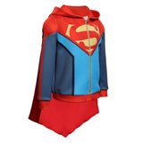 Kids Children Batman and Superman: Battle of the Super Sons-Superman Cosplay Costume Hoodie Outfits Halloween Carnival Suit