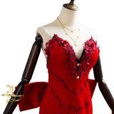 Aerith Aeris Gainsborough Red Party Dress Halloween Final Fantasy VII Remake Cosplay Costume
