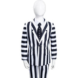 Kids Beetlejuice Cosplay Costume Striped Uniform Pants Outfits Halloween Carnival Suit