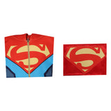 Kids Children Batman and Superman: Battle of the Super Sons-Superman Cosplay Costume Hoodie Outfits Halloween Carnival Suit