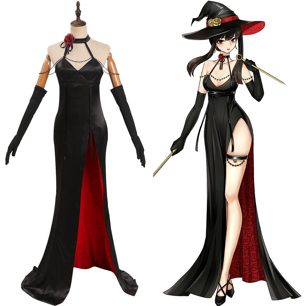 SPY FAMILY Yor Forger Cosplay Costume Witch Dress Outfits