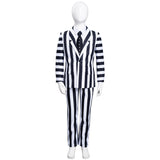 Kids Beetlejuice Cosplay Costume Striped Uniform Pants Outfits Halloween Carnival Suit