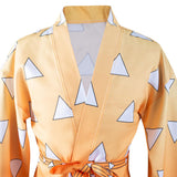 Agatsuma Zenitsu Demon Slayer  Cosplay Costumes Halloween Carnival Suit with Earrings Belt