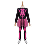 Kids Children Skull Cosplay Costume Outfits Halloween Carnival Suit