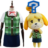 Animal Crossing Game Isabelle Cosplay Costume Halloween Women Uniform Outfits