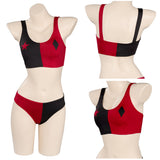 Harley Quinn/Harleen Quinzel Swimsuit Cosplay Costume Two-Piece Swimwear Outfits Halloween Carnival Suit