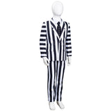 Kids Beetlejuice Cosplay Costume Striped Uniform Pants Outfits Halloween Carnival Suit