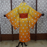 Agatsuma Zenitsu Demon Slayer Cosplay Costume Women Kimono Outfits Halloween Carnival Costume