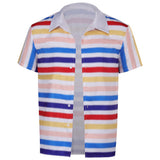 Barbie 1964 Ken Rainbow Striped Shirt Cosplay Costume Outfits Halloween Carnival Suit