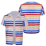 Barbie 1964 Ken Rainbow Striped Shirt Cosplay Costume Outfits Halloween Carnival Suit