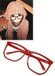 Beyond the Boundary Mirai Kuriyama Red Glasses Frame Cosplay Prop Accessory