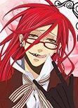 Black Butler Grell Sutcliff Glasses Frame and Chains