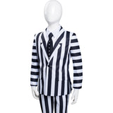 Kids Beetlejuice Cosplay Costume Striped Uniform Pants Outfits Halloween Carnival Suit