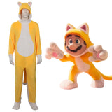 The Super Mario Bros. Movie Cat Mario Cosplay Costume Sleepwear Robe Halloween Carnival Party Suit