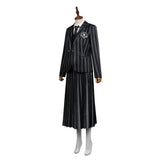 Adult Wednesday Addams Wednesday Cosplay Costume School Uniform Dress Outfits Halloween Carnival Party Suit