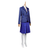 Wednesday Addams Wednesday Cosplay Costume Blue School Uniform Skirt Outfits Halloween Carnival Party Suit