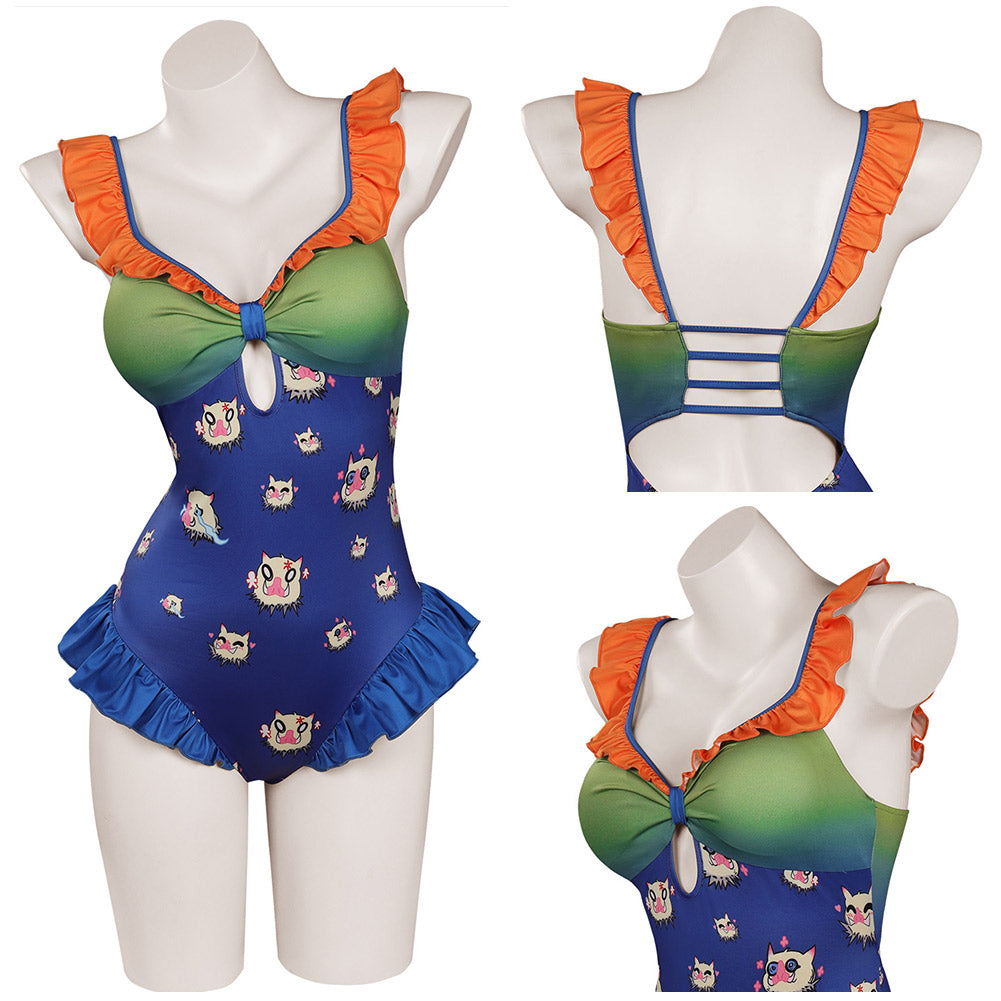 Demon Slayer Hashibira Inosuke Sexy One Piece Swimsuit Halloween