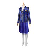 Wednesday Addams Wednesday Cosplay Costume Blue School Uniform Skirt Outfits Halloween Carnival Party Suit