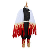 Rengoku Kyoujurou Demon Slayer: Kimetsu no Yaiba Cosplay Costume Kids Children Coat Pants Cloak Outfits Halloween Carnival Suit