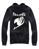 Fairy Tail Black Hoodie Jacket White Logo Cosplay Costume