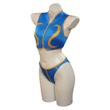 Street Fighter Chun-Li Original Design Swimsuit Isabela Madrigal Cosplay Swimwear Lovely Sport Beach Wear Bath Suit