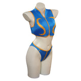 Street Fighter Chun-Li Original Design Swimsuit Isabela Madrigal Cosplay Swimwear Lovely Sport Beach Wear Bath Suit